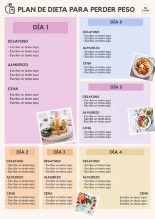 Edita una plantilla de dietas