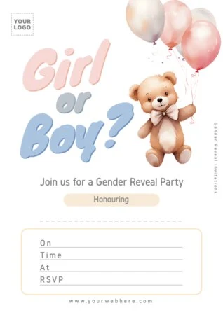 Edit a Gender Reveal party card