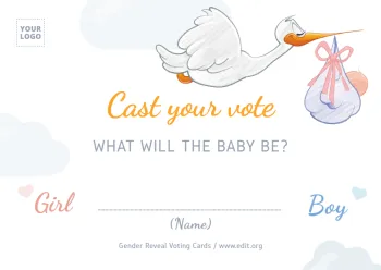 Edit a Gender Reveal party card