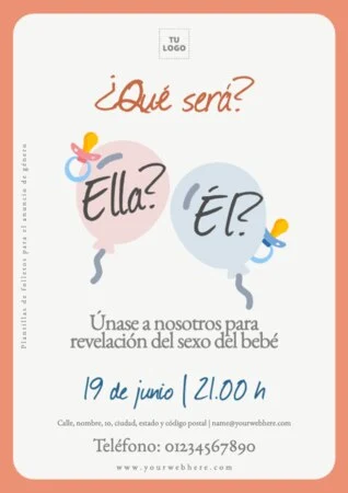 Edita una tarjeta de Gender Reveal