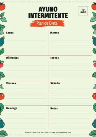 Edita una plantilla de dietas