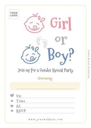 Edit a Gender Reveal party card