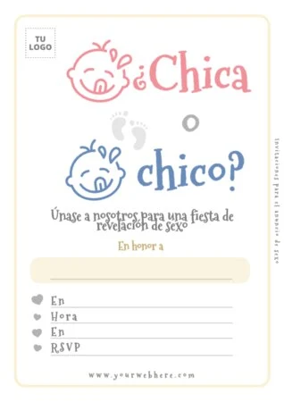 Edita una tarjeta de Gender Reveal