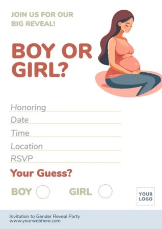 Edit a Gender Reveal party card