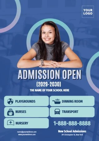 Edit an admission open school banner