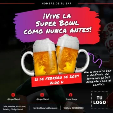 Edita un banner de Super Bowl