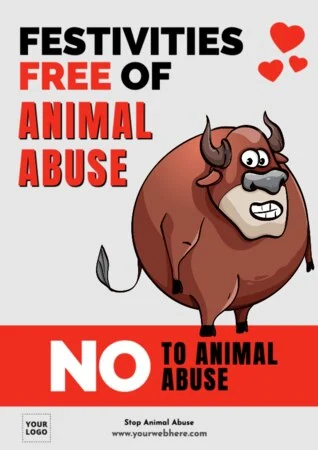 Edit a stop animal abuse poster