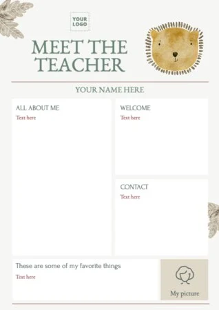 Modifica un modello vuoto “Meet the Teacher”