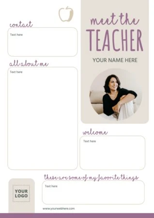 Edit a Meet the Teacher blank template