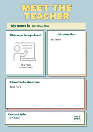 Edit a Meet the Teacher blank template