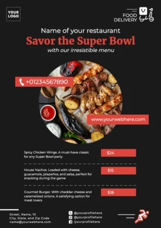 Edit a Super Bowl flyer