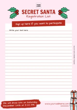 Edit a Secret Santa template