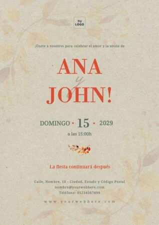Edita una invitación rústica