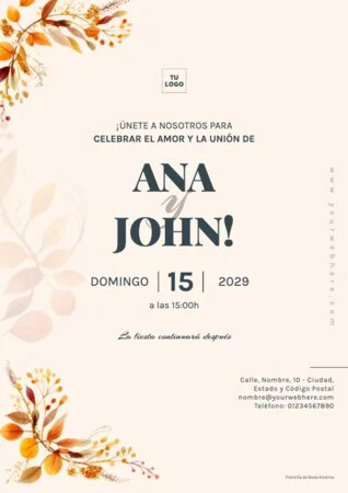 Edita una invitación rústica