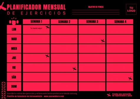 Edita un planner mensual