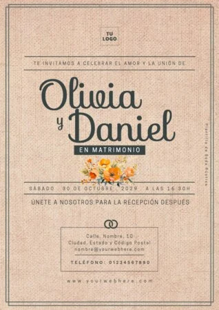 Edita una invitación rústica