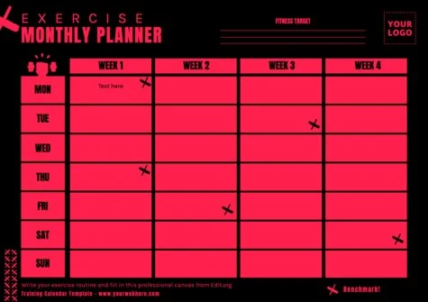 Een maandelijkse planner bewerken
