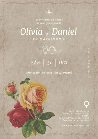 Edita una invitación rústica
