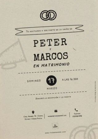 Edita una invitación rústica