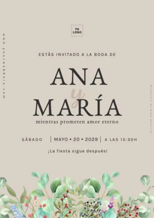 Edita una invitación rústica