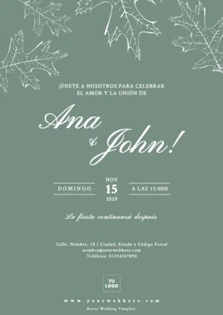 Edita una invitación rústica