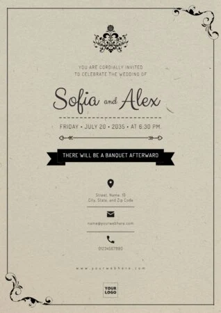 Edit a Rustic Wedding card