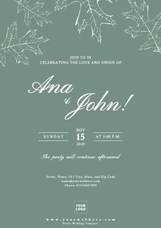 Edit a Rustic Wedding card