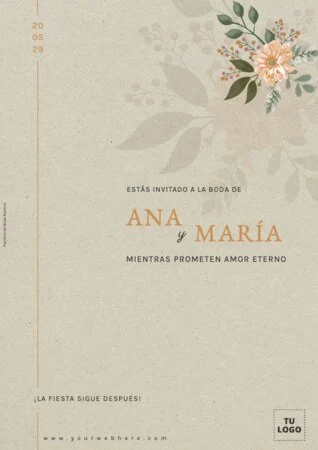 Edita una invitación rústica