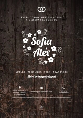 Edita una invitación rústica