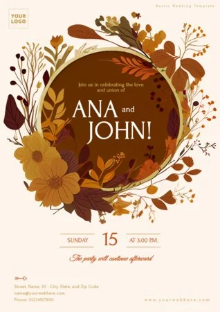Edit a Rustic Wedding card