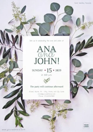 Edit a Rustic Wedding card