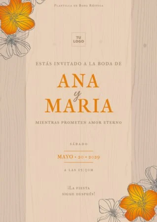 Edita una invitación rústica