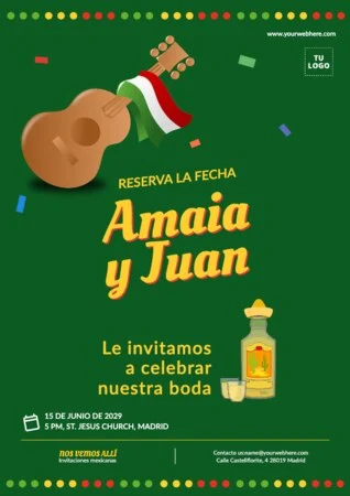 Edita una invitación a fiesta mexicana