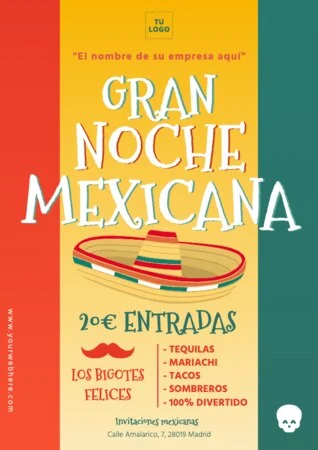 Edita una invitación a fiesta mexicana
