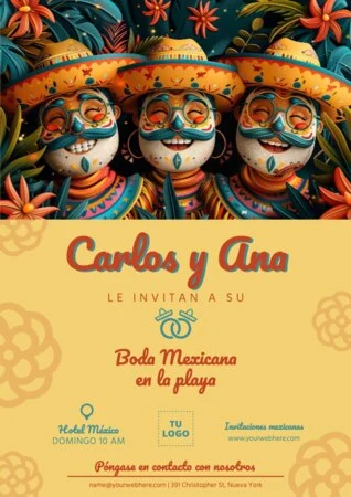 Edita una invitación a fiesta mexicana