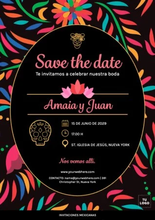 Edita una invitación a fiesta mexicana