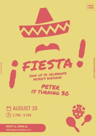 Editar um convite para uma festa mexicana