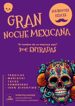 Edita una invitación a fiesta mexicana