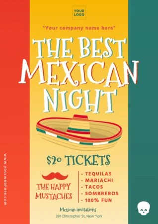 Editar um convite para uma festa mexicana