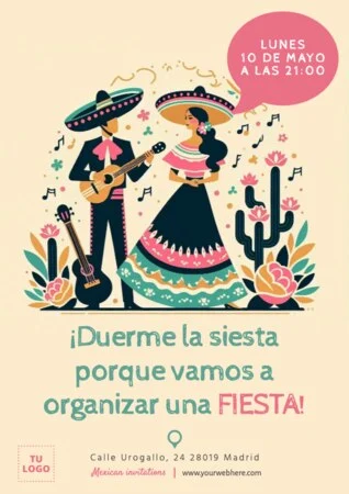 Edita una invitación a fiesta mexicana