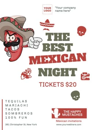 Editar um convite para uma festa mexicana