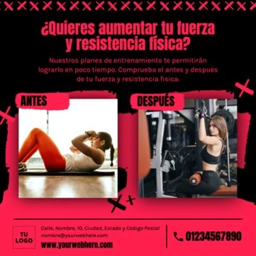 Edita una plantilla para tu gimnasio