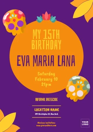 Editar um convite para uma festa mexicana