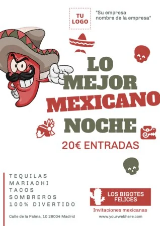 Edita una invitación a fiesta mexicana