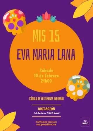 Edita una invitación a fiesta mexicana