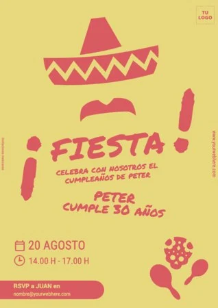 Edita una invitación a fiesta mexicana