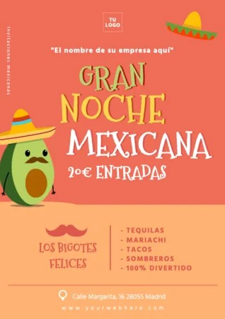 Edita una invitación a fiesta mexicana