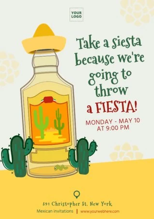 Editar um convite para uma festa mexicana