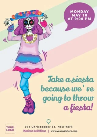 Editar um convite para uma festa mexicana