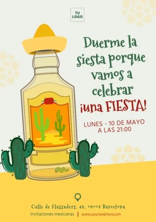 Edita una invitación a fiesta mexicana